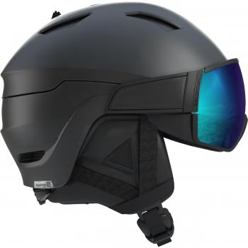 Salomon Driver s Casco de esquí y Snowboard con Visor para Hombre, Solution OTG, Compatibles con Gafas de Vista, Interior de Espuma EPS 4D, Circunferencia: 53-56 cm, Negro, Talla S