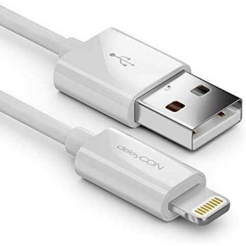 Cable USB Lightning MFI Certificado de 1 m para Apple, color blanco