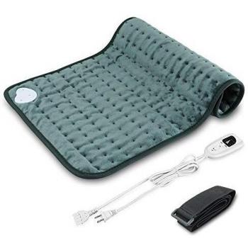 Manta Electrica Espalda, Qfun Manta Termica Electrica 60 x 30cm, 6 Calentamiento Niveles, 4 Modes Temporizadores, el Calefactora Rápido Superficie para cintura, espalda, abdomen