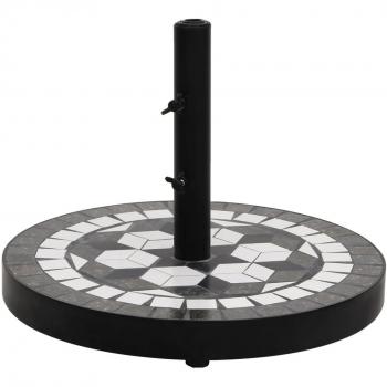 Base de sombrilla redonda negro y blanco 12 kg