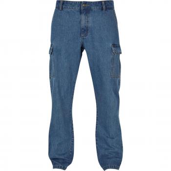 Urban Classics Men's Light Blue Straight Leg Cargo Jeans