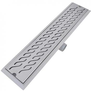 vidaXL Desagüe de Ducha Diseñpo Ondas 630x140 mm 40 L/min Acero Inoxidable
