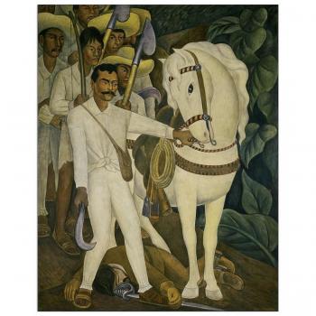 Artopweb Panel Decorativo con Diseño Rivera Agrarian Leader Zapata, Madera, Multicolor, 60x3x76 cm