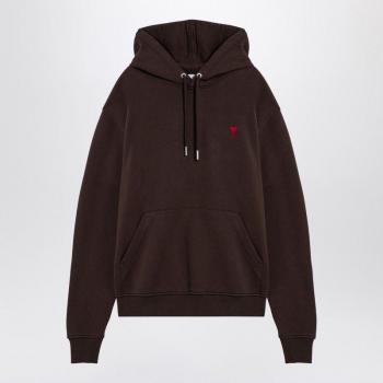Ami Paris Brown Logo Hoodie - Medium Regular Fit