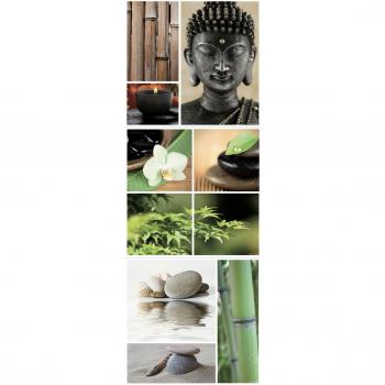 Sticker Decorativo Zen Buda de Bambú Multicolor, Vinilo, 68 x 24 cm