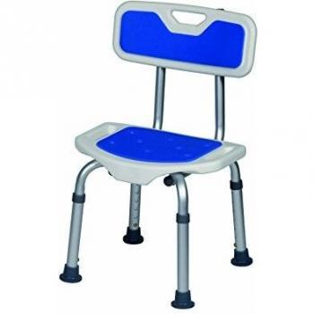 Herdegen - Asiento de ducha ámbar con respaldo azul