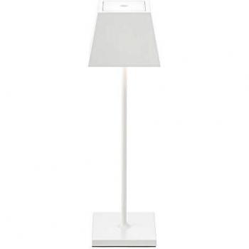 Lámpara de Mesa LED Recargable Nuindie, eckig, IP54, Dimmable, 12h Autonomía, Aluminio Antideslizante, Color Blanco Nieve