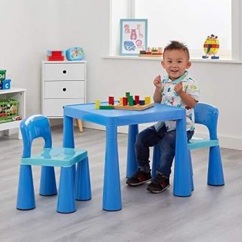 Liberty House - Juego de Mesa y 2 sillas Infantiles, Cloro Azul