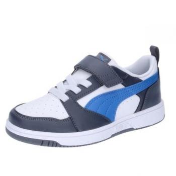 Puma Rebound V6 Lo Kids Sneakers - White, Size 1 UK