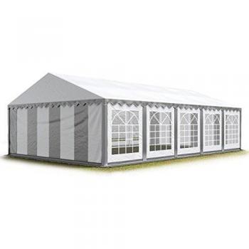 Carpa para fiestas 5x10 m, PVC 700 impermeable, gris-blanco