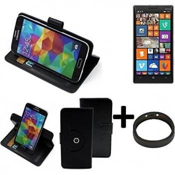 TOP SET: 360° Funda Smartphone para Nokia Lumia 930, negro + anillo protector | Función de stand Caso Monedero BookStyle mejor precio, mejor funcionamiento - K-S-Trade