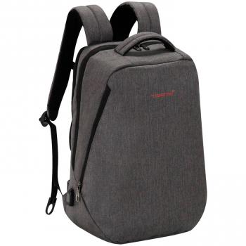 SLOTRA Mochila para portátil de 17 con puerto USB Mochila para Viajes de Negocios Antirrobo Resistente al Agua Gris