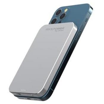 Powerbank RealPower PB-5000 MAG 5000mAh Cargador Inalámbrico Plata