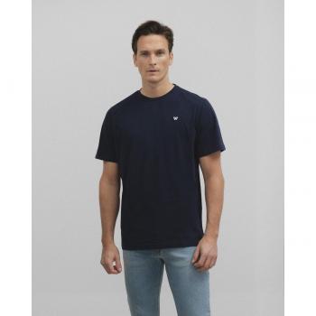 Silbon - Camiseta de hombre azul marino manga corta No More Bad Vibes