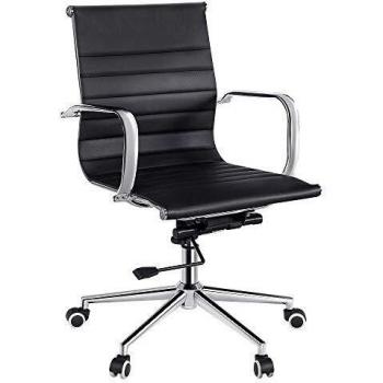 Sillón Ejecutivo Ergonomico Negro con Soporte Lumbar y Reposabrazos Ajustables