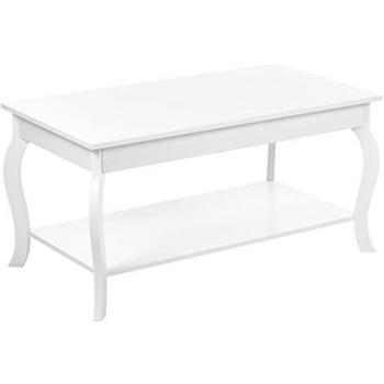 Mesa de Centro Blanca 101 x 55 cm MDF con Estante Diseño Clásico Hartford