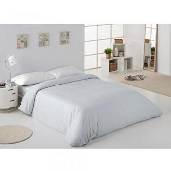 ESTELA - Funda nórdica Combi Liso 200 Hilos algodón Peinado, Color Perla - Cama de 150/160 cm. - 100% Algodón - 200 Hilos