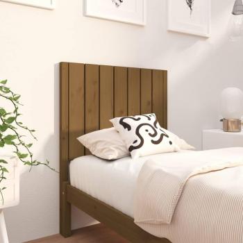 Cabecero para cama madera maciza de pino 80,5x4x100 cm color marrón miel