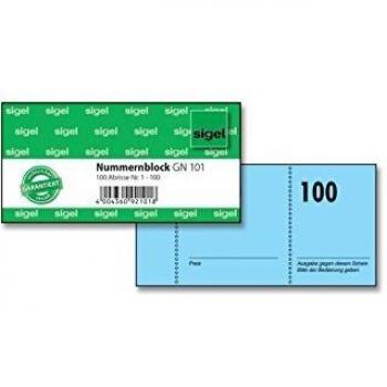 Bloc de Números Numerados 1-100, 105x50 mm, 100 Hojas, Colores Variados