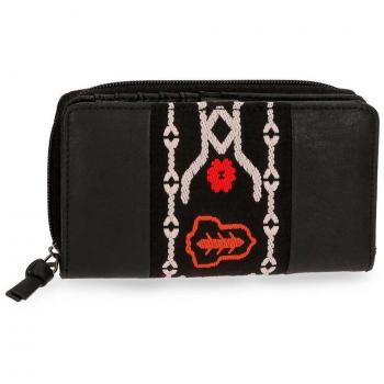 Pepe Jeans Liza - Monedero, 16 cm, 0.56 Litros, Negro