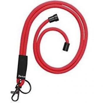 Pack de 10 Cordones Colgantes Textiles para Identificador con Llavero y Mosquetón, 43 cm, Rojo