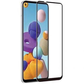 muvit for change Protector Pantalla Samsung Galaxy A21S Vidrio Templado Plano Marco Negro