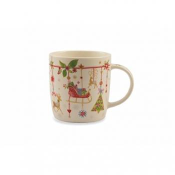 Villa d 'Este Home Tivoli Sweet Xmas Mug, Bone China, Multicoloree, 9 cm)