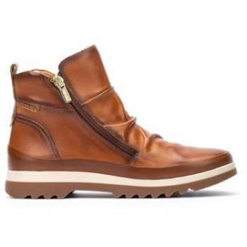 Botines de mujer Pikolinos de piel con cremallera y plantilla acolchada Memory Foam modelo Vigo W3W color Brandy