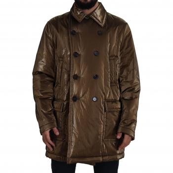 Dolce & Gabbana Bronze Nylon Collar Double Breasted Jacket - IT52 | L