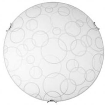 Lámpara de Techo Arizona EPIKASA, Metal y Vidrio, Cromo y Blanco, 40x40x11 cm