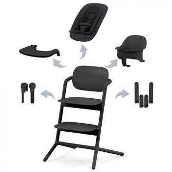 Cybex Lemo 4 in 1 - Trona evolutiva con hamaca, color negro