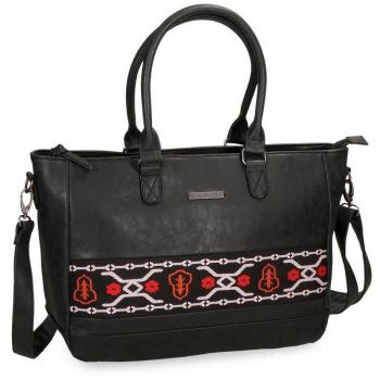 Pepe Jeans Liza - Bolso Bandolera, 35 cm, 11.83 litros, Negro