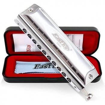 East top Armónica cromática profesional 10 agujeros 40 tonos en C, instrumento con estuche de grado superior para adultos, jugador profesional, principiante, estudiantes, como regalo de cumpleaños