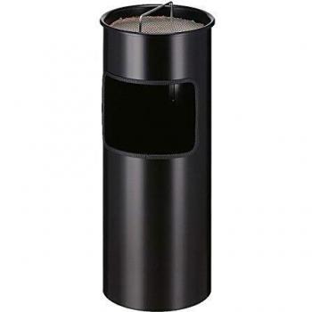 Papelera con cenicero negro 30 L V-Part
