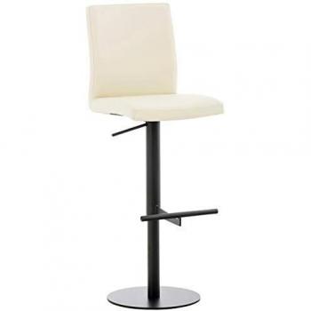 Taburete de Bar Cadiz Regulable en Altura y Giratorio en Similcuero Negro y Crema