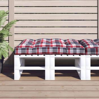 Red Check Pattern Pallet Cushion 120x80x12 cm Fabric
