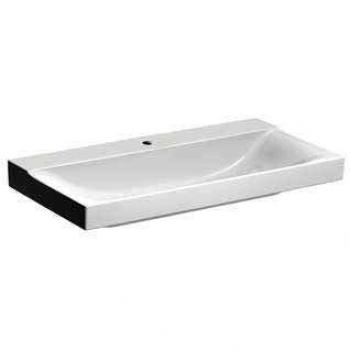 Lavabo Geberit Xeno 2, 90x48 cm, con orificio para grifería, sin rebosadero, KeraTect, blanco