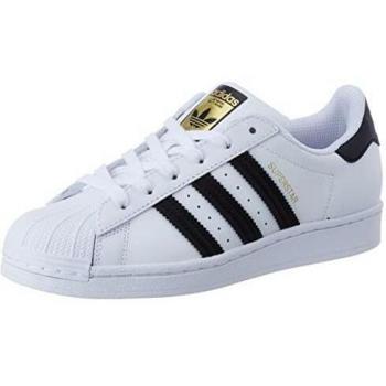 Adidas Superstar Women's Classic Low Top Sneakers - White/Black, Size 6 US (EU36)