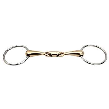 Horka doble articulado sueltos anillo bridón GB 18 mm, Goldbrass, 13.5cm