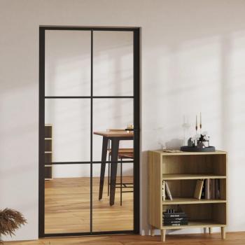 Black ESG Glass and Aluminum Interior Door 102.5x201.5 cm