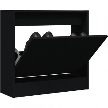 vidaXL Shoe Cabinet Black 60x21x57 cm Engineered Wood