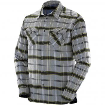 Salomon Ml Boundless Flannel Ls Shirt M - Camisa para hombre, color negro, talla XXL