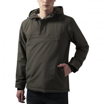 Classic Urban Padded Pull Over Jacket in Olive