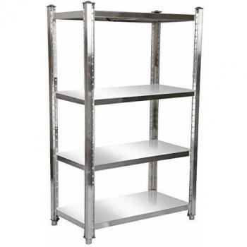 Estantería de acero inoxidable 120x50x155cm con 4 baldas para hostelería y cocina industrial