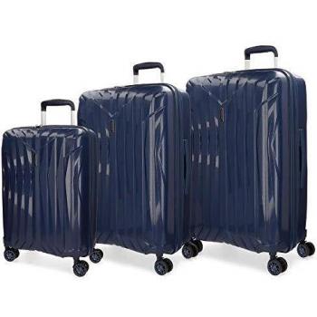 Movom Fuji Juego de maletas Azul 55/66/78 cms Rígida Polipropileno Cierre TSA 202L 4 Ruedas dobles Equipaje de Mano