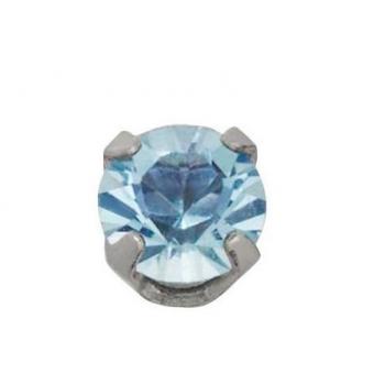 Pendiente Inverness de Acero Inoxidable 173C Solitario Azul 3mm
