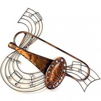 Nuevo - pared de metal de la decoración del arte - Escultura - Joya de desplazamiento música trombón