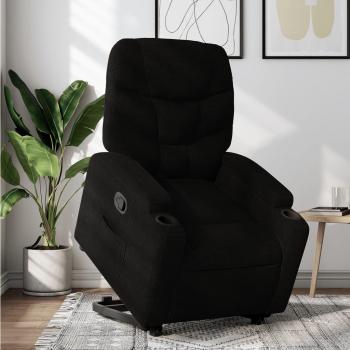Sillón reclinable elevable de tela negro vidaXL