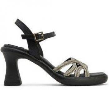 Sandalias de tacón Porronet para mujer en piel Leo negro - Altura tacón 9cm