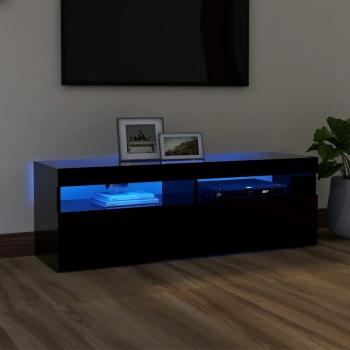 Soporte para TV móvil con luces LED negro 120x35x40cm